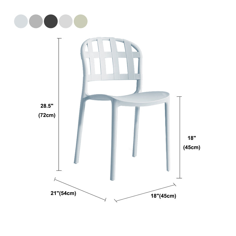Plastic Armless Dining Chairs Scandinavian Style Home Dining Side Chair