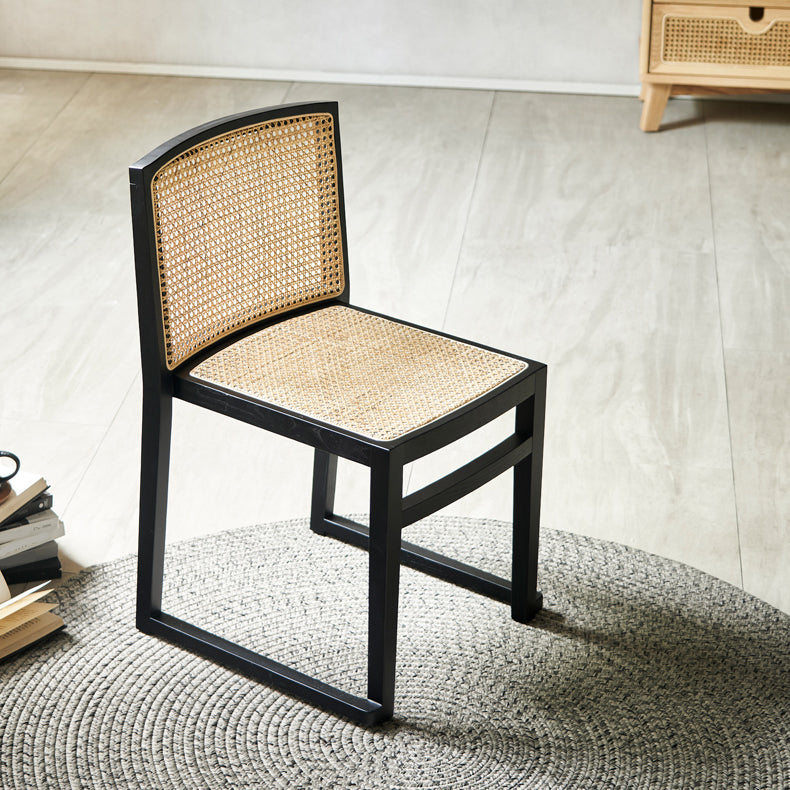 Traditional Style Dining Chairs Armless Chair with Wood Legs for Home