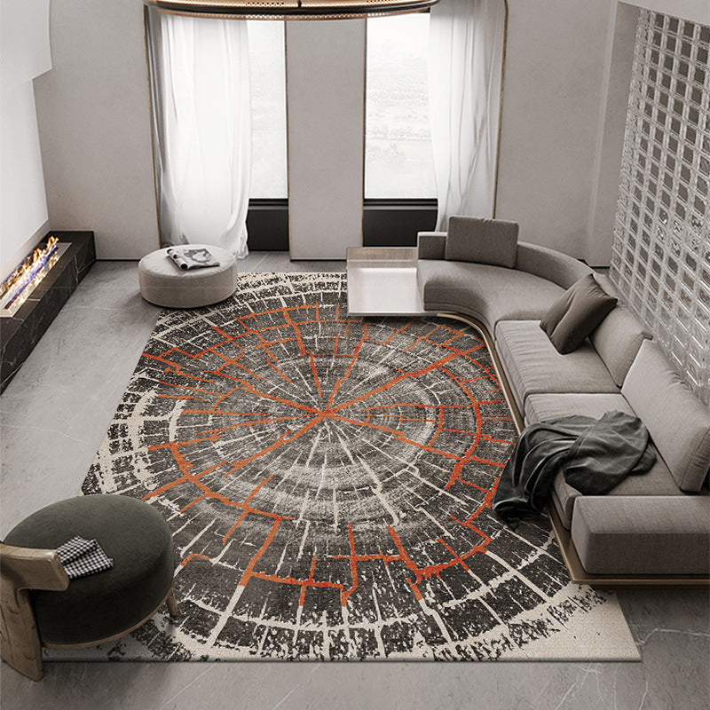 Minimalist Deck Pattern Rug Polyester Carpet Non-Slip Backing Area Rug for Living Room