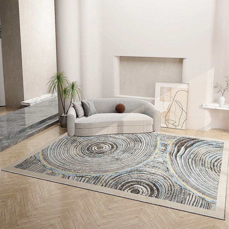 Minimalist Deck Pattern Rug Polyester Carpet Non-Slip Backing Area Rug for Living Room
