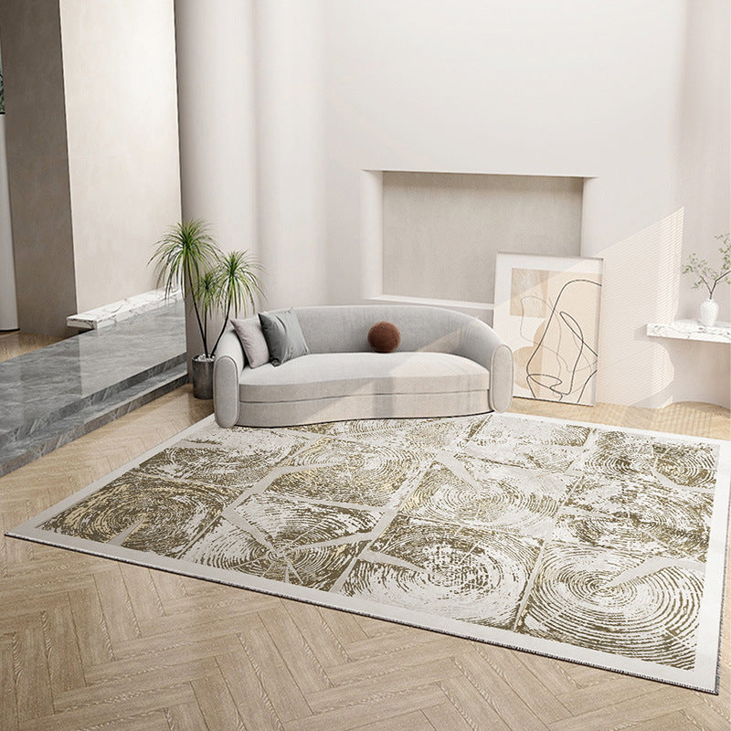 Minimalist Deck Pattern Rug Polyester Carpet Non-Slip Backing Area Rug for Living Room