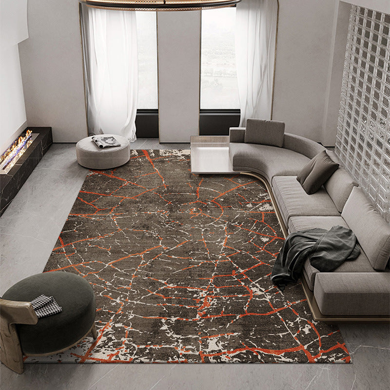 Minimalist Deck Pattern Rug Polyester Carpet Non-Slip Backing Area Rug for Living Room