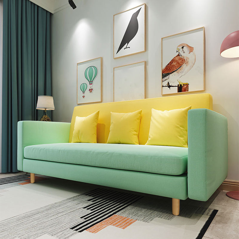 Modern Loose Back Standard Slipcovered with Storage Square Arm Sofa