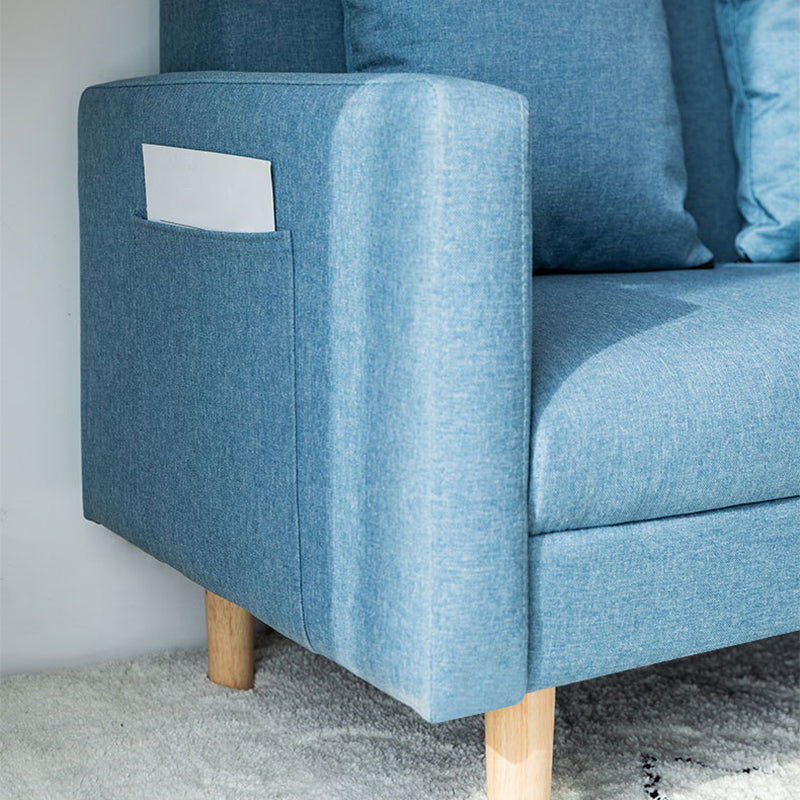 Modern Loose Back Standard Slipcovered with Storage Square Arm Sofa