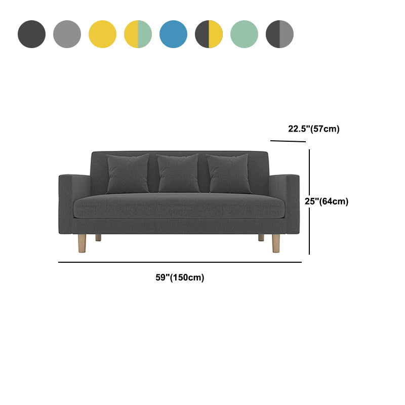 Modern Loose Back Standard Slipcovered with Storage Square Arm Sofa