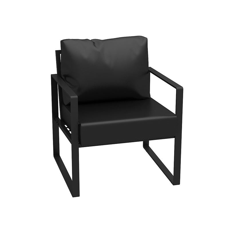 26.77" W Faux Leather Square Arm Sofa Contemporary Sofa for Living Room