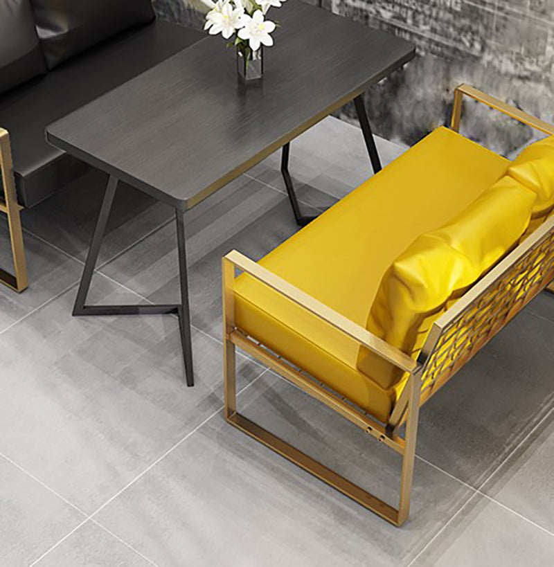 26.77" W Faux Leather Square Arm Sofa Contemporary Sofa for Living Room