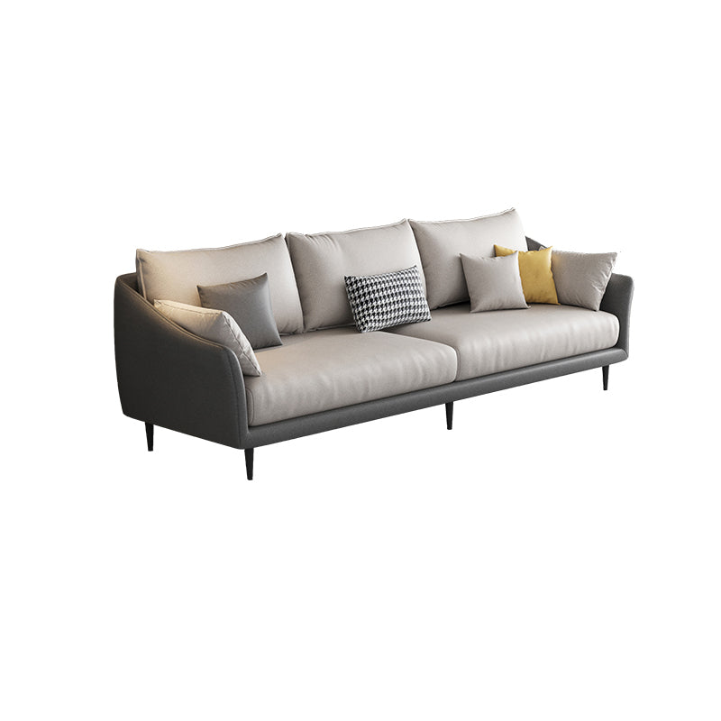 82.67" L Faux Leather Contemporary Sloped Arm Sofa Standard Sofa