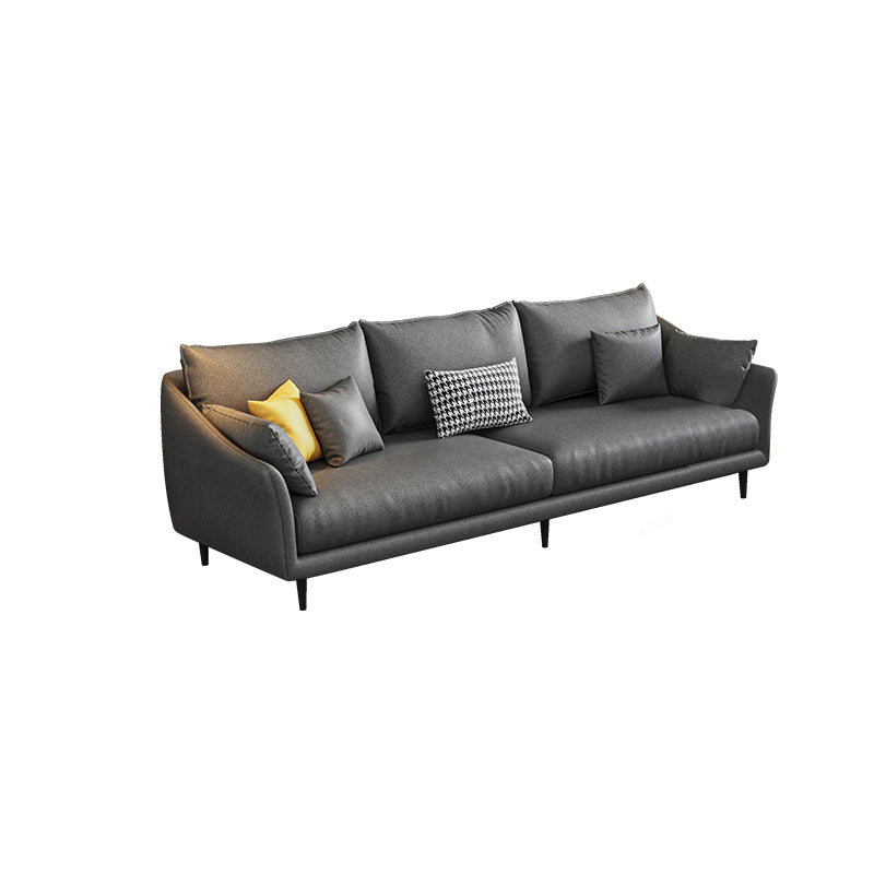 82.67" L Faux Leather Contemporary Sloped Arm Sofa Standard Sofa
