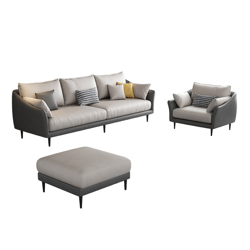 82.67" L Faux Leather Contemporary Sloped Arm Sofa Standard Sofa