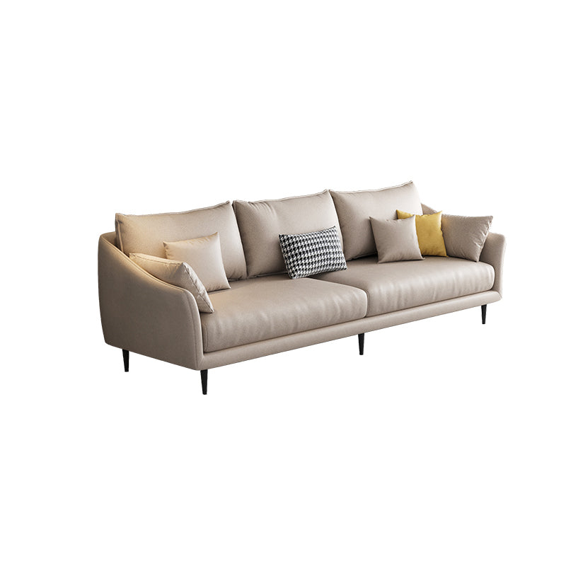 82.67" L Faux Leather Contemporary Sloped Arm Sofa Standard Sofa