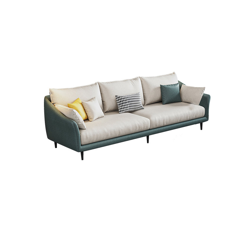 82.67" L Faux Leather Contemporary Sloped Arm Sofa Standard Sofa