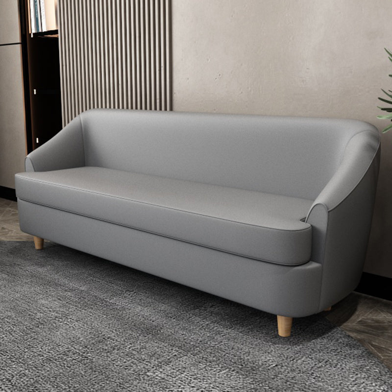 21.65" W x 27.55" H Faux Leather Recessed Arm Sofa Contemporary Stain Resistant Sofa