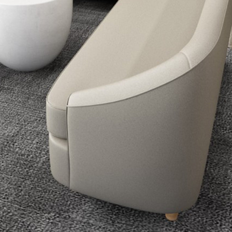 21.65" W x 27.55" H Faux Leather Recessed Arm Sofa Contemporary Stain Resistant Sofa