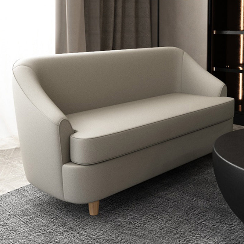 21.65" W x 27.55" H Faux Leather Recessed Arm Sofa Contemporary Stain Resistant Sofa