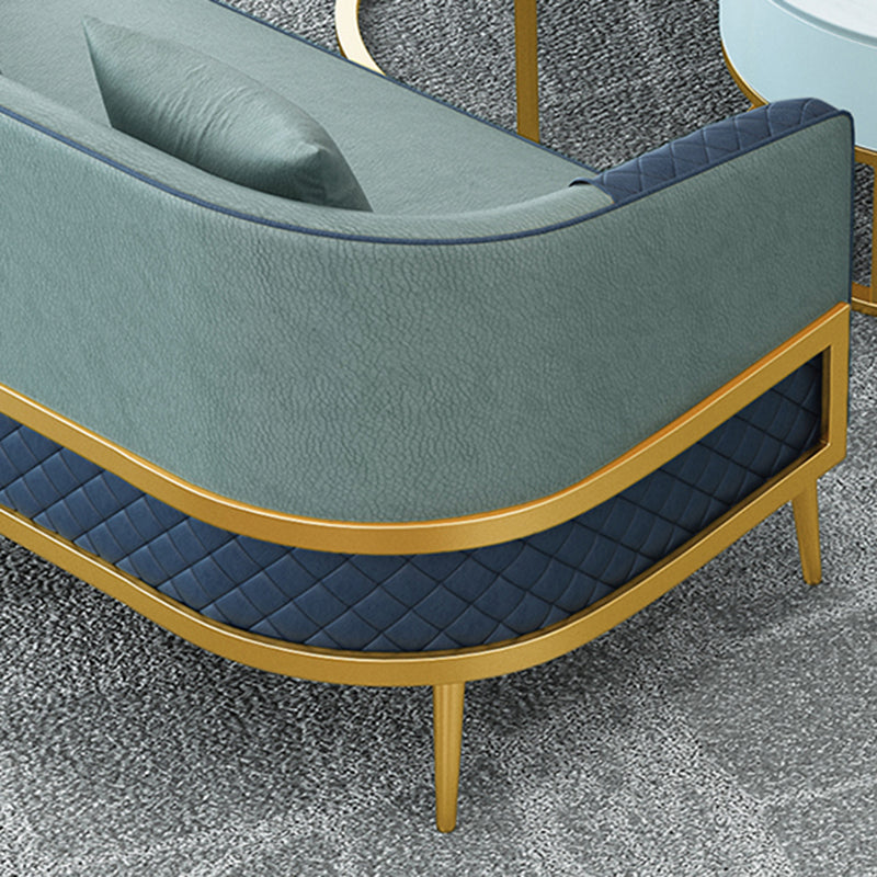 27.55" W x 29.52" H Faux Leather Sloped Arm Sofa Contemporary Standard Sofa