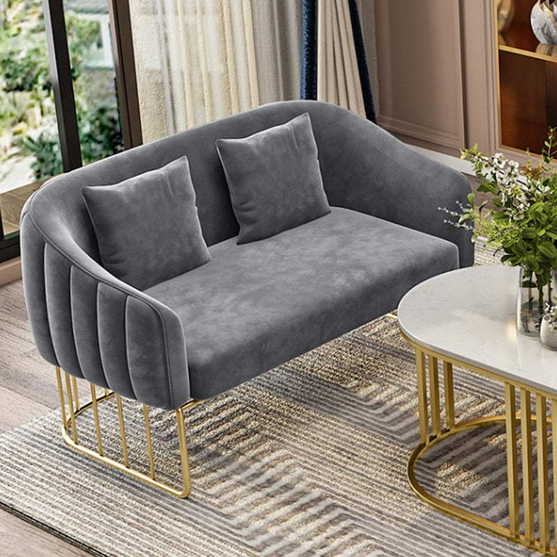 25.59" W x 29.52" H Velvet Tuxedo Arm Sofa Contemporary Standard Sofa with Tight Back