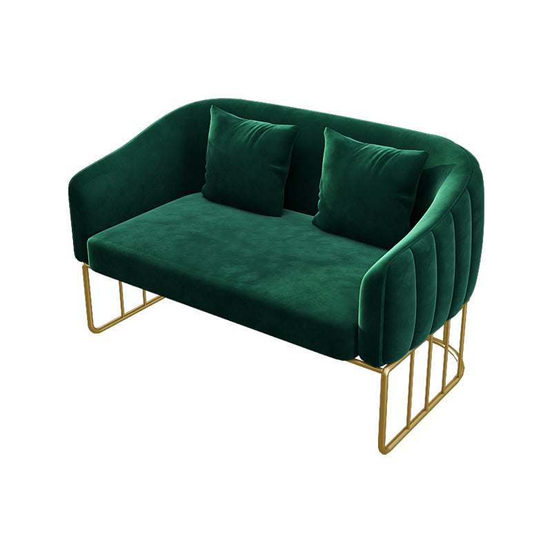 25.59" W x 29.52" H Velvet Tuxedo Arm Sofa Contemporary Standard Sofa with Tight Back