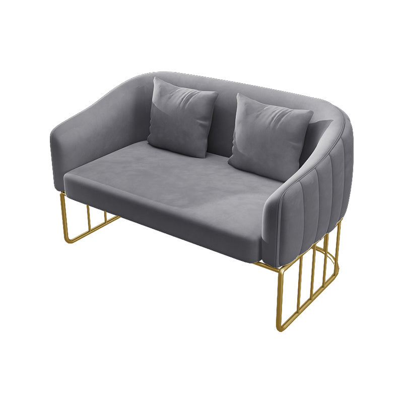 25.59" W x 29.52" H Velvet Tuxedo Arm Sofa Contemporary Standard Sofa with Tight Back