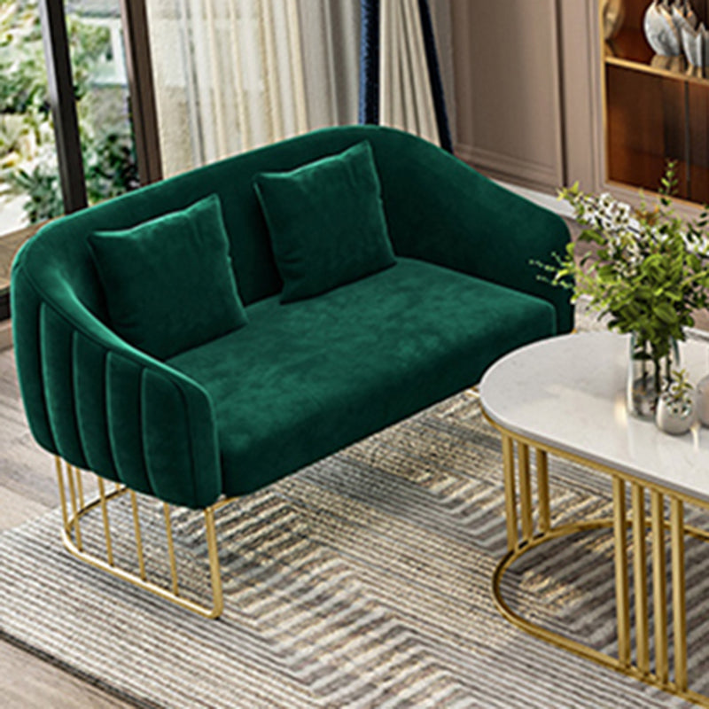 25.59" W x 29.52" H Velvet Tuxedo Arm Sofa Contemporary Standard Sofa with Tight Back