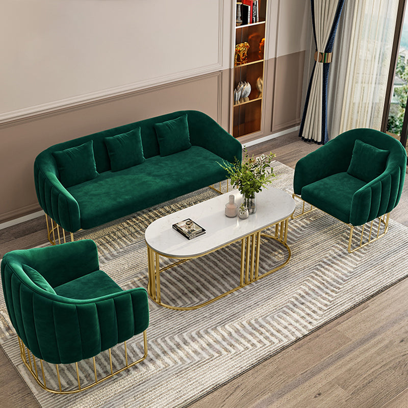 25.59" W x 29.52" H Velvet Tuxedo Arm Sofa Contemporary Standard Sofa with Tight Back