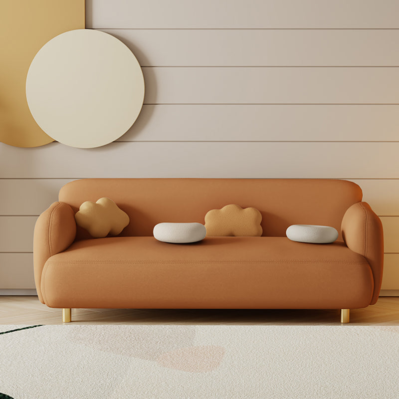 Stain Resistant Sofa Faux Leather Contemporary Standard Settee Couch