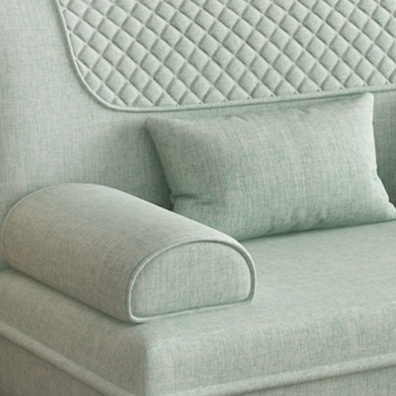 Contemporary Sofa with 2 Pillows Sleeper Recessed Arm Seating