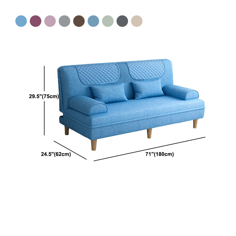 Contemporary Sofa with 2 Pillows Sleeper Recessed Arm Seating