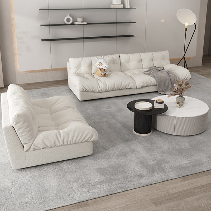 35.43" W x 30.70" H Armless Sofa Contemporary Standard Sofa with Biscuit Back