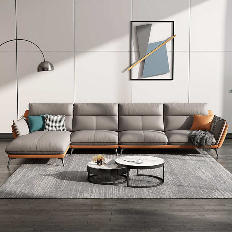 Modern Style Sofa Bed Imitation Leather Armrest Cushioning Back Sofa