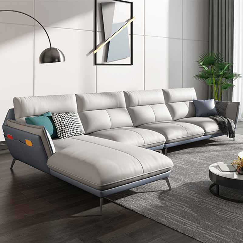 Modern Style Sofa Bed Imitation Leather Armrest Cushioning Back Sofa