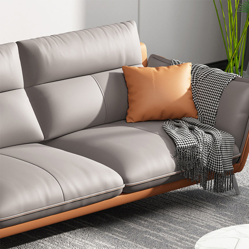 Modern Style Sofa Bed Imitation Leather Armrest Cushioning Back Sofa