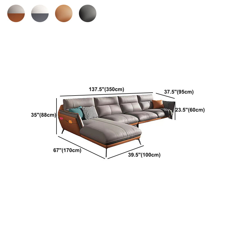 Modern Style Sofa Bed Imitation Leather Armrest Cushioning Back Sofa