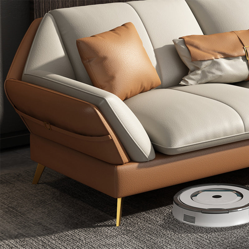 Collapsible Armrest Cushioned Backrest Sofa Bed Sponge Padded Sofa