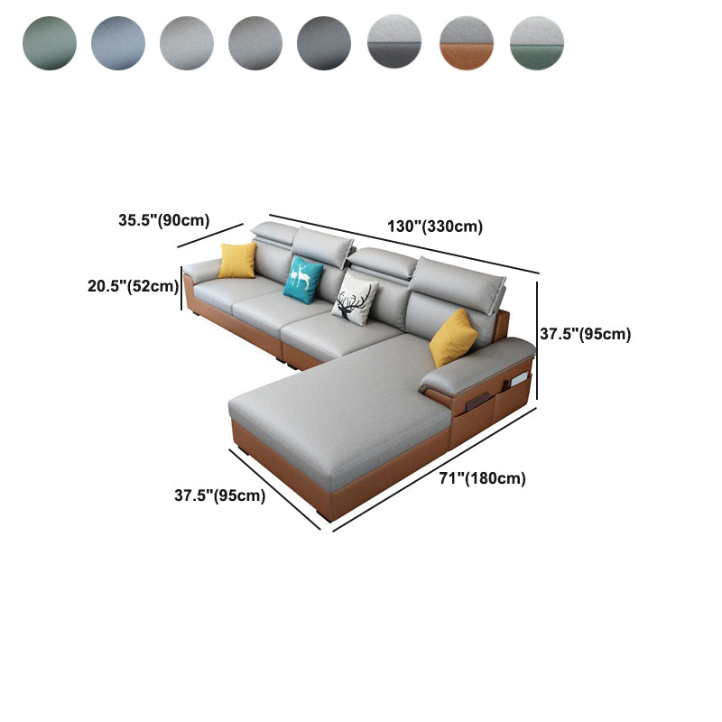 Modern Style Sofa Bed Solid Wood Frame Imitation Leather Built-in Armrest Sofa