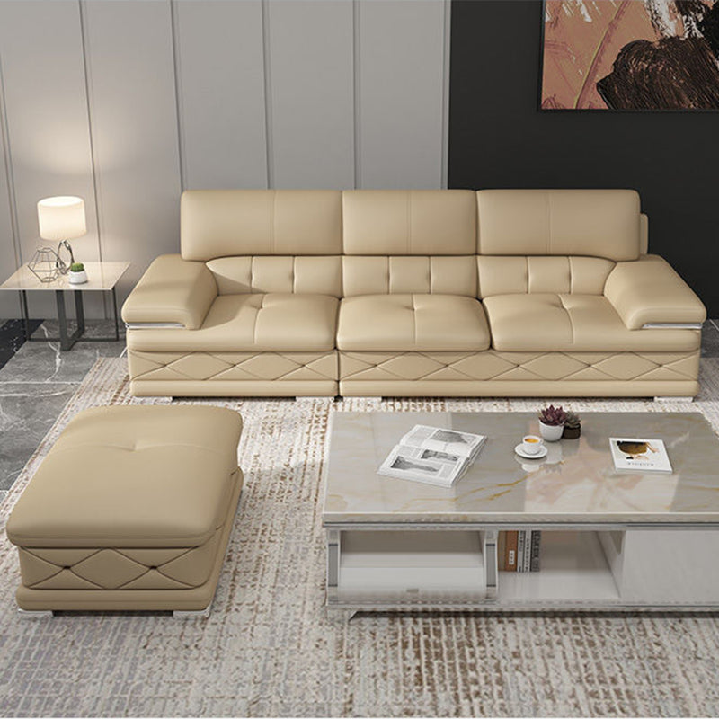 Upholstered Armrest Cushioned Back Sponge Padded Sofa Bed Grey/yellow Sofa