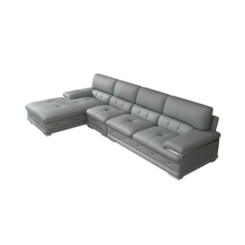 Upholstered Armrest Cushioned Back Sponge Padded Sofa Bed Grey/yellow Sofa