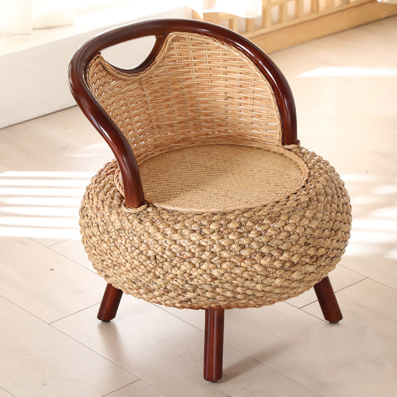 Rattan Armless Chair 19.68" L x 19.68" W Basic Four Leg Chair for Living Room