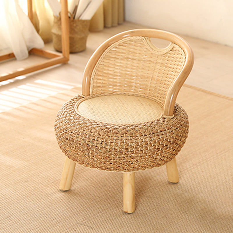 Rattan Armless Chair 19.68" L x 19.68" W Basic Four Leg Chair for Living Room