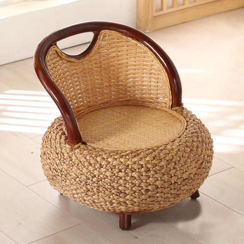 Rattan Armless Chair 19.68" L x 19.68" W Basic Four Leg Chair for Living Room