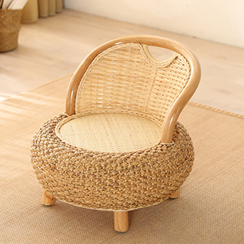 Rattan Armless Chair 19.68" L x 19.68" W Basic Four Leg Chair for Living Room