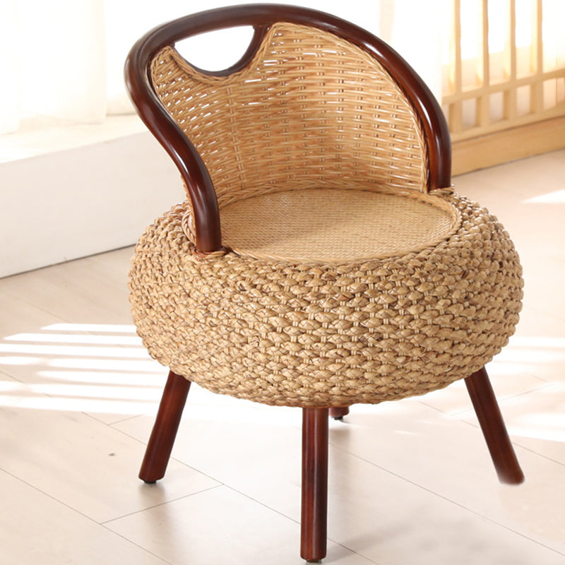 Rattan Armless Chair 19.68" L x 19.68" W Basic Four Leg Chair for Living Room