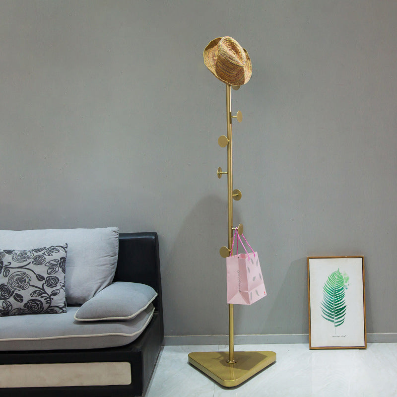 Contemporary Coat Rack Coat Hooks Metal Coat Rack with Triangular Base
