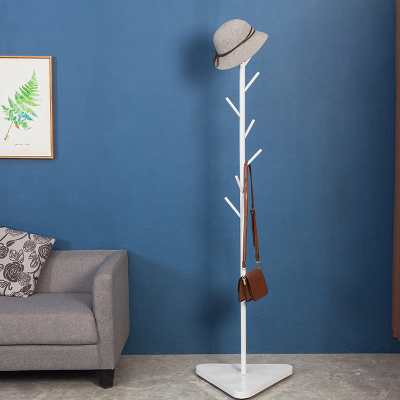 Contemporary Coat Rack Coat Hooks Metal Coat Rack with Triangular Base