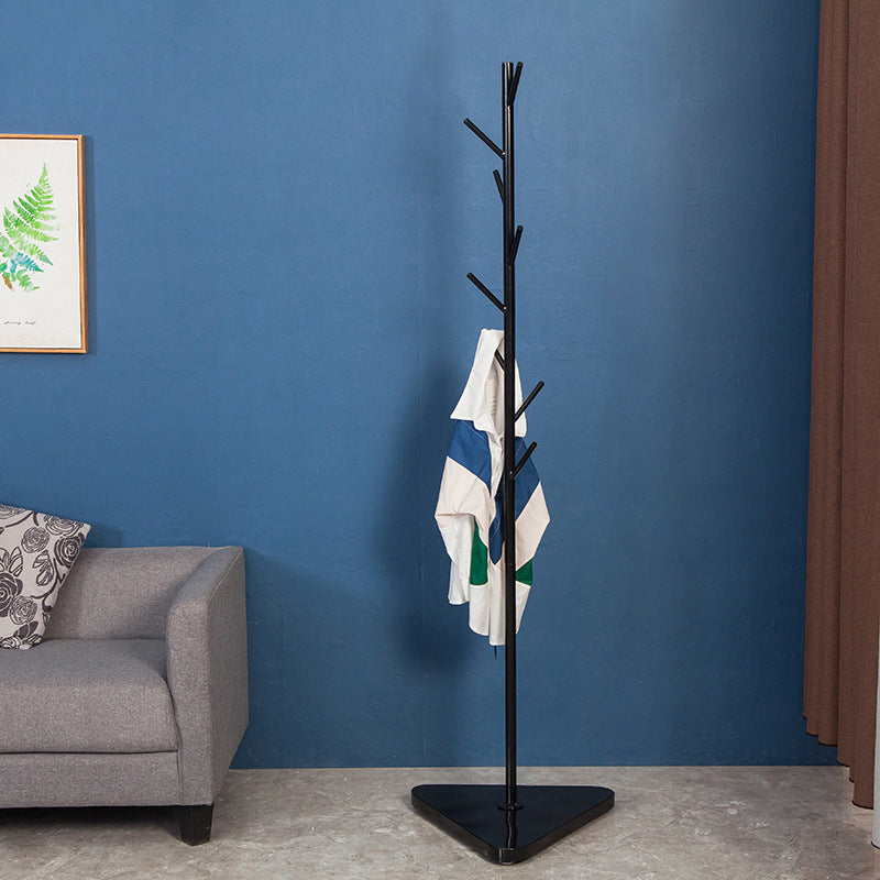 Contemporary Coat Rack Coat Hooks Metal Coat Rack with Triangular Base