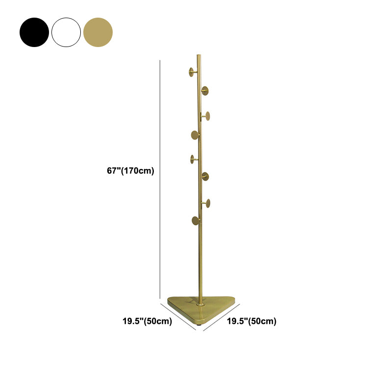 Contemporary Coat Rack Coat Hooks Metal Coat Rack with Triangular Base