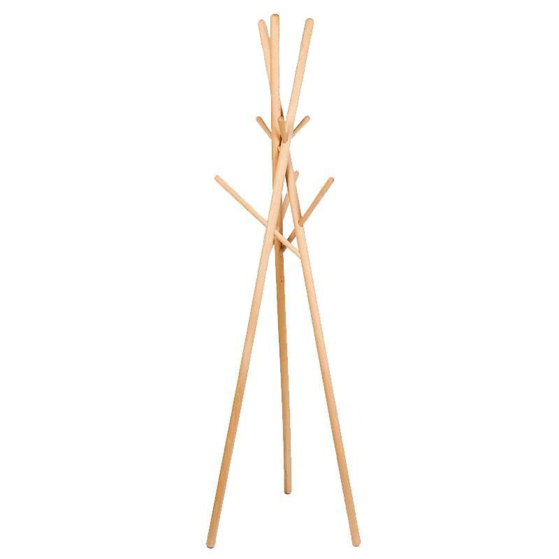 Wooden Hall Tree Entryway Kt with Hooks Free Standing Coat Hanger