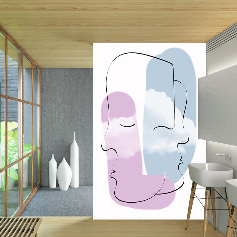 Modern Style Illustration Wall Mural Wallpaper Line Art Bedroom Wall Mural