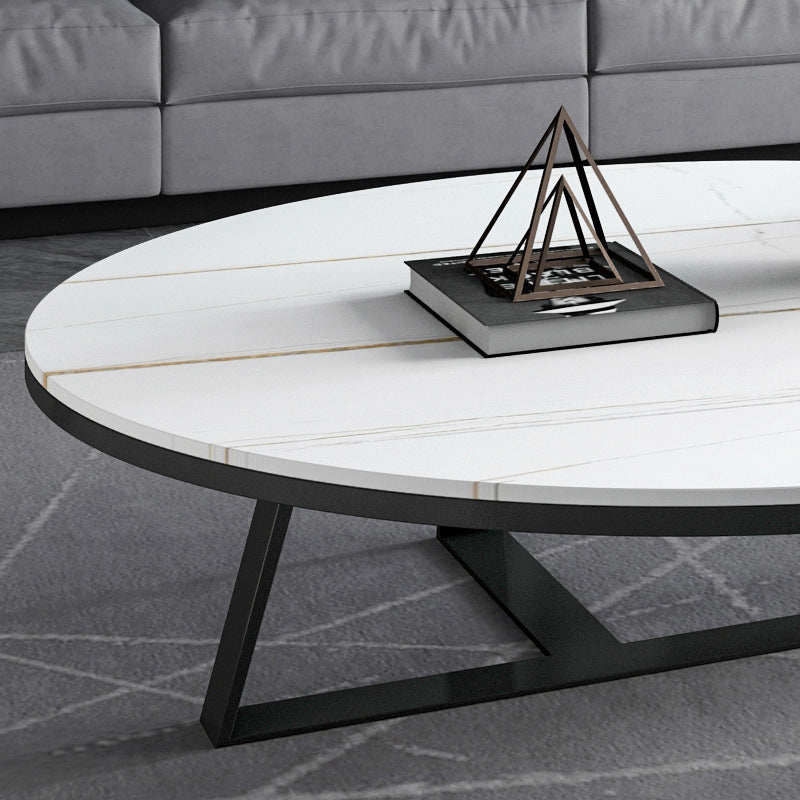 1 Slate Oval Coffee Table Modern Cocktail Table for Living Room