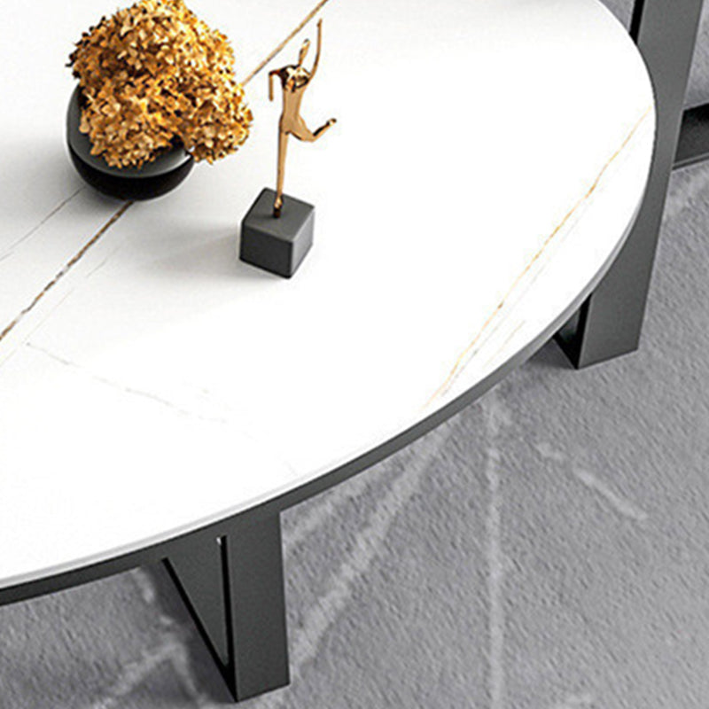 1 Slate Oval Coffee Table Modern Cocktail Table for Living Room